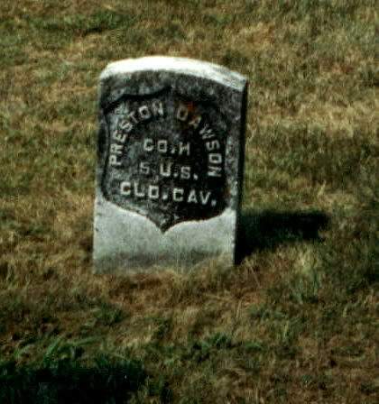 Pvt. Preston Dawson's Gravestone